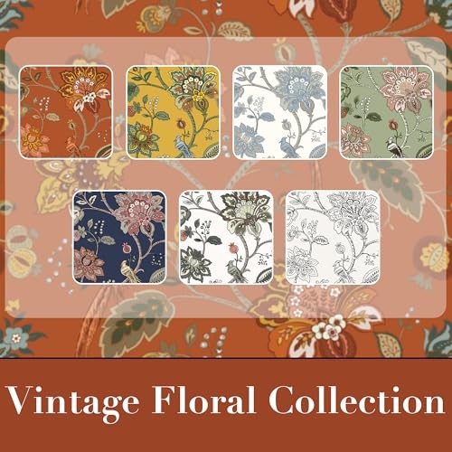 Burnt Orange Boho Blackout Curtains 84″ Floral Pattern