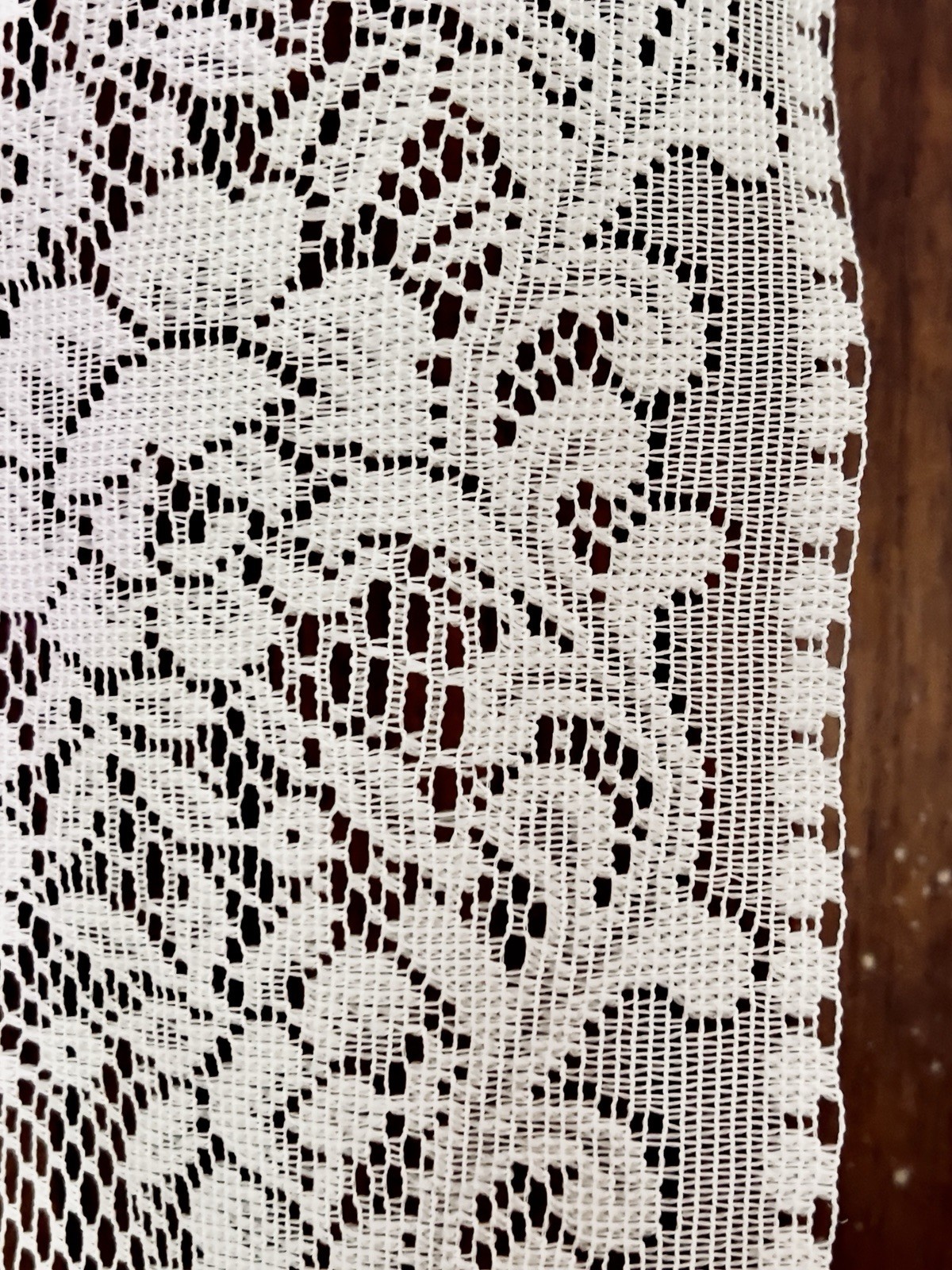 1 of 4 IVORY CREAM OFF WHITE ROSE FLORAL NET LACE CURTAIN PANELS 42×85 2 PAIRS
