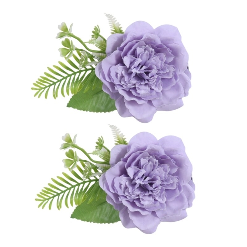 2pc Artificial Flower Curtain Ties Window Drapery Tiebacks Clips Home Styling