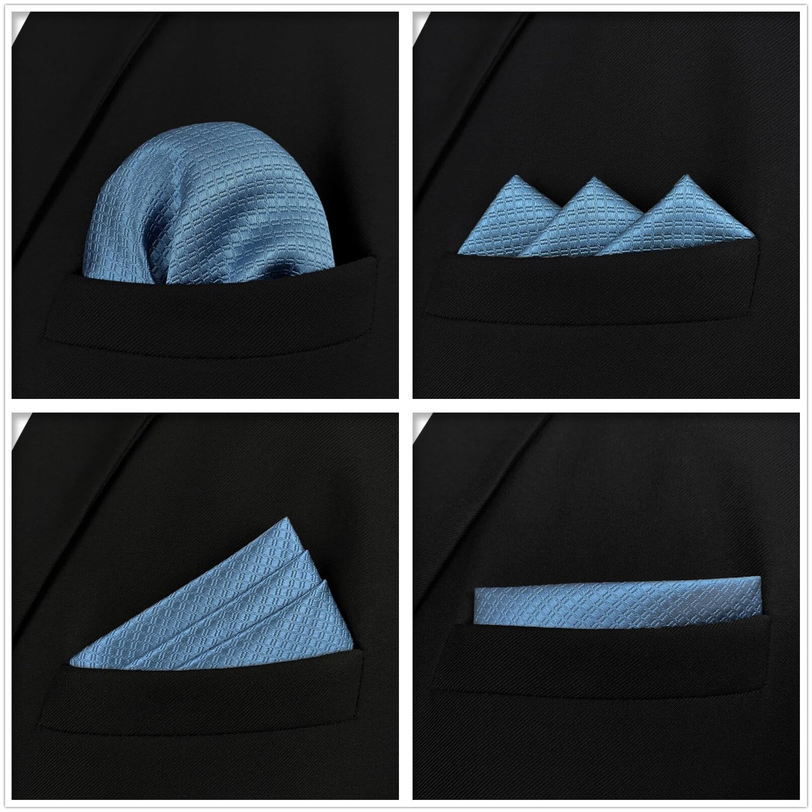 SHLAX&WING 5 Pieces Assorted Mens Silk Pocket Square X-Large, Set65