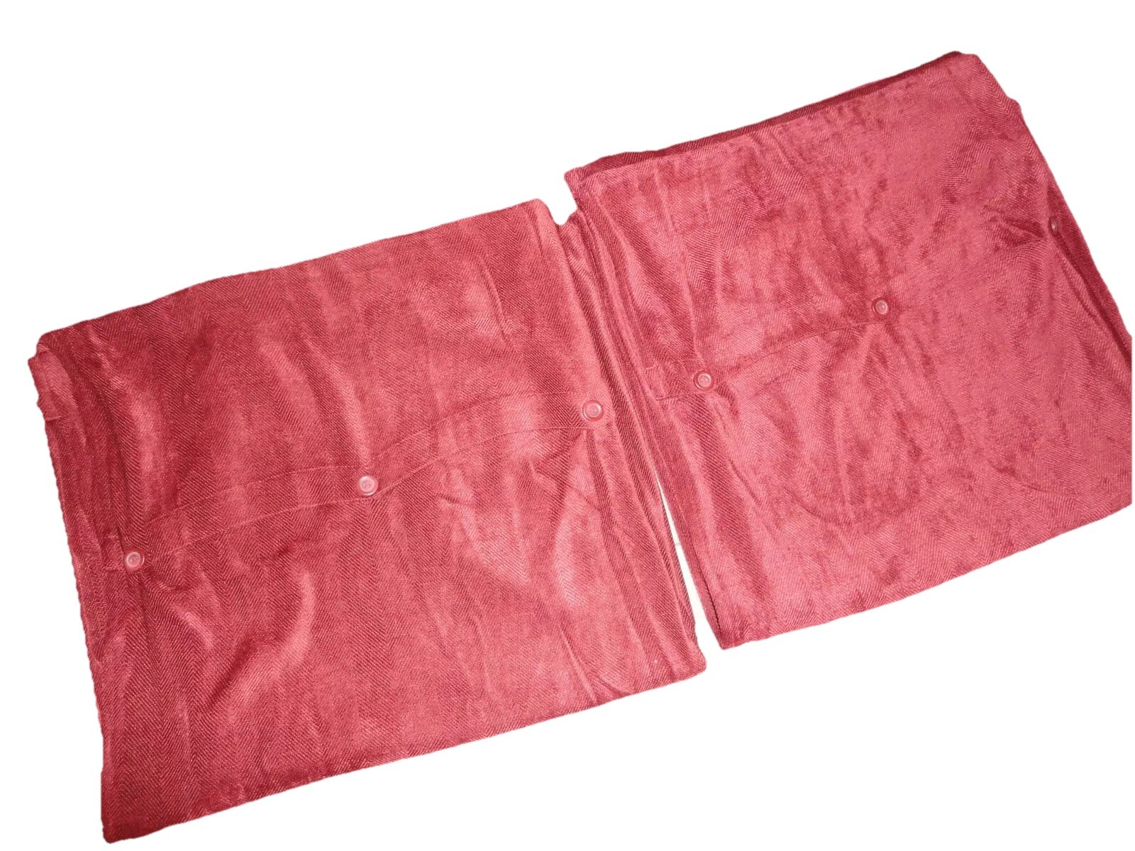 CROSCILL CHEVRON CHENILLE WARM MAROON (2) CURTAINS PANELS RAYON BLEND 44 X 108