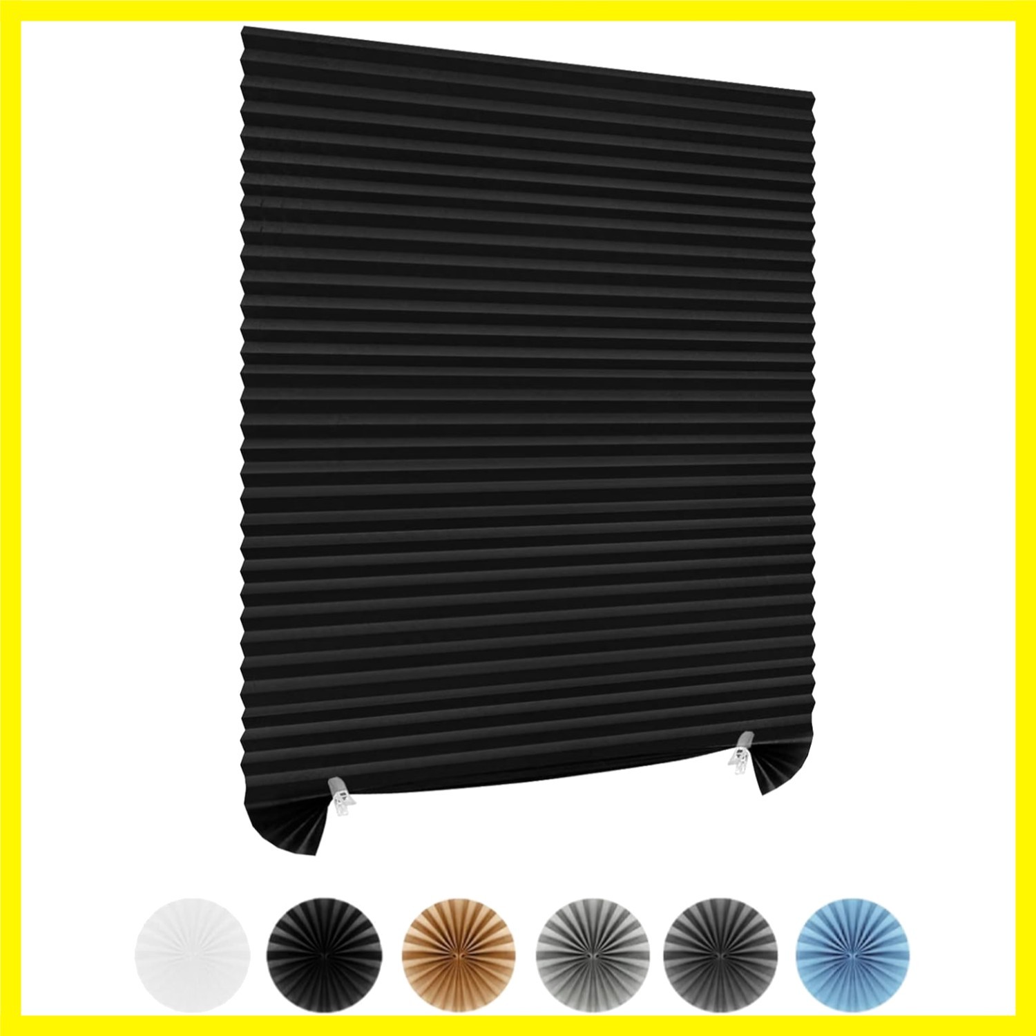 Window Blinds Cordless Blackout No Drill Cut to Size Clip On Stick On Self Ad…