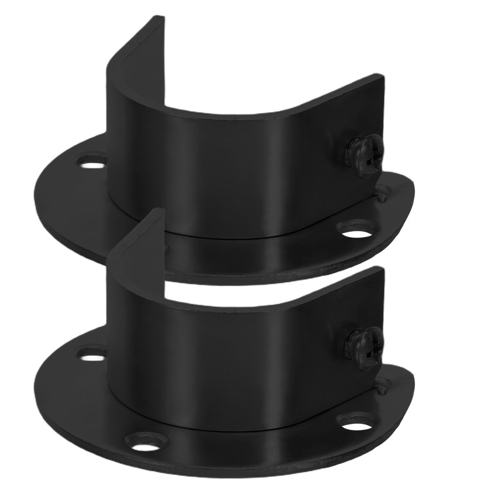 2 Pcs Clothes Rail Holder Metal Closet Pole Socket Tube Rod Flange