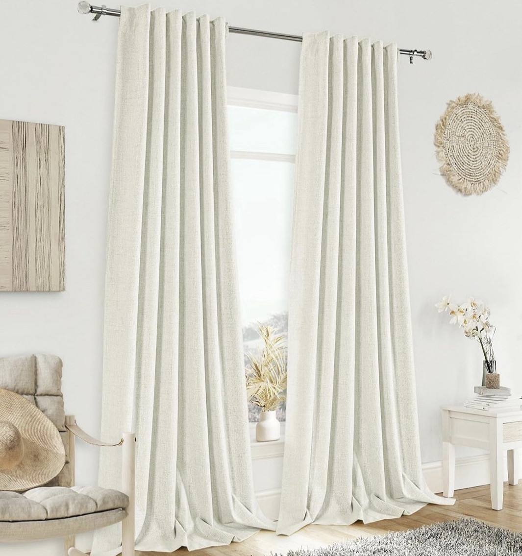 100% Blackout Curtains for Bedroom 108 Inch Set of 2 & 9 FT Drapes 52″W x 108″L