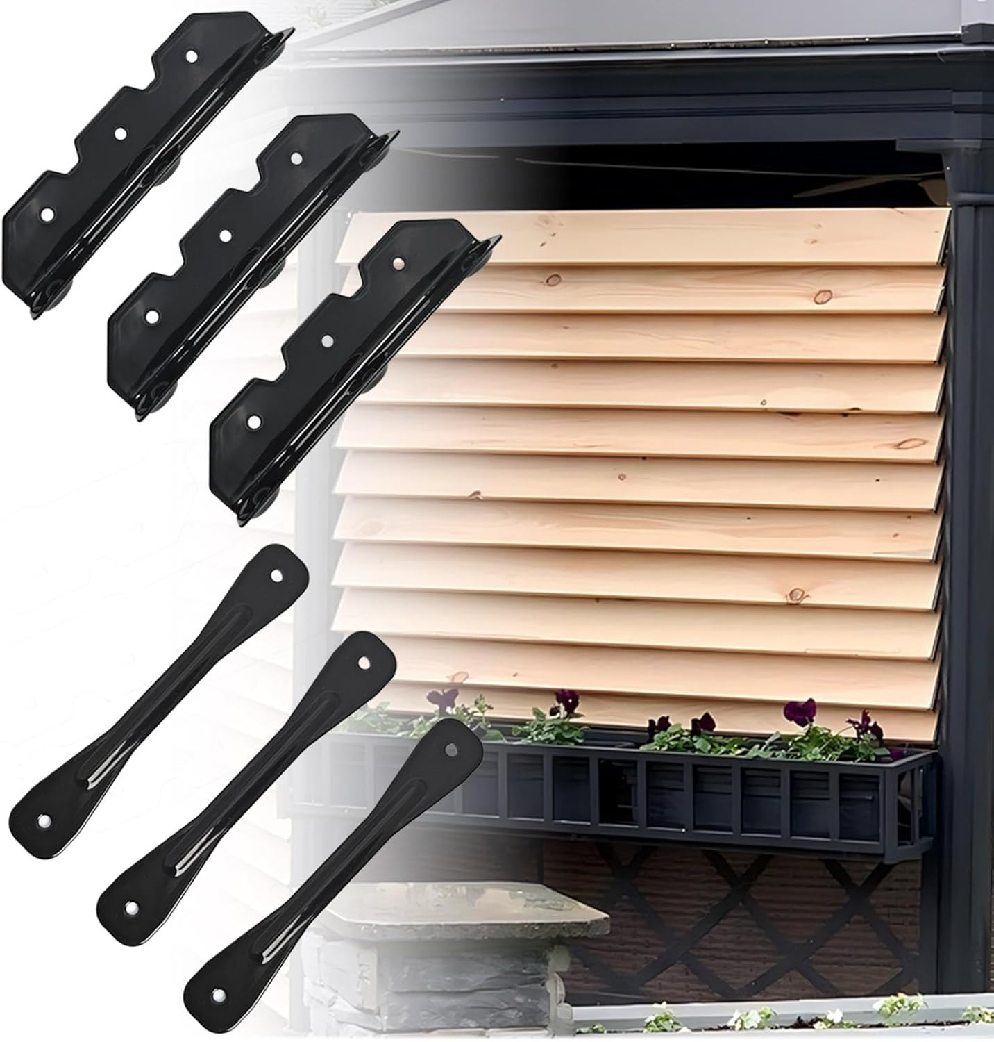 Deck Sunblind System Brackets, Louver Hardware System for Blinds and Shutters, H
