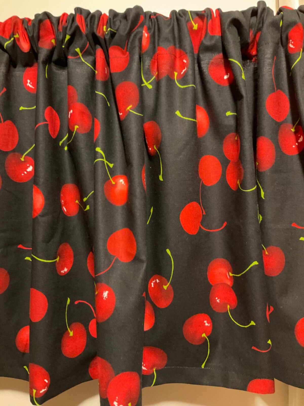Handmade LARGE Black Cherry Valance, 41 X 15 INCHES