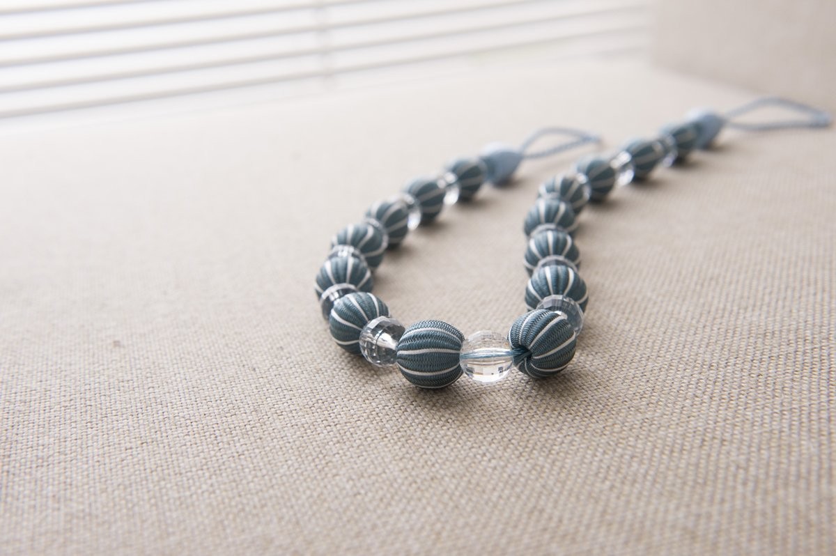 Stylish Rayon Bead with Crystal Drape Curtain Tiebacks Holdbacks 2 PCS .