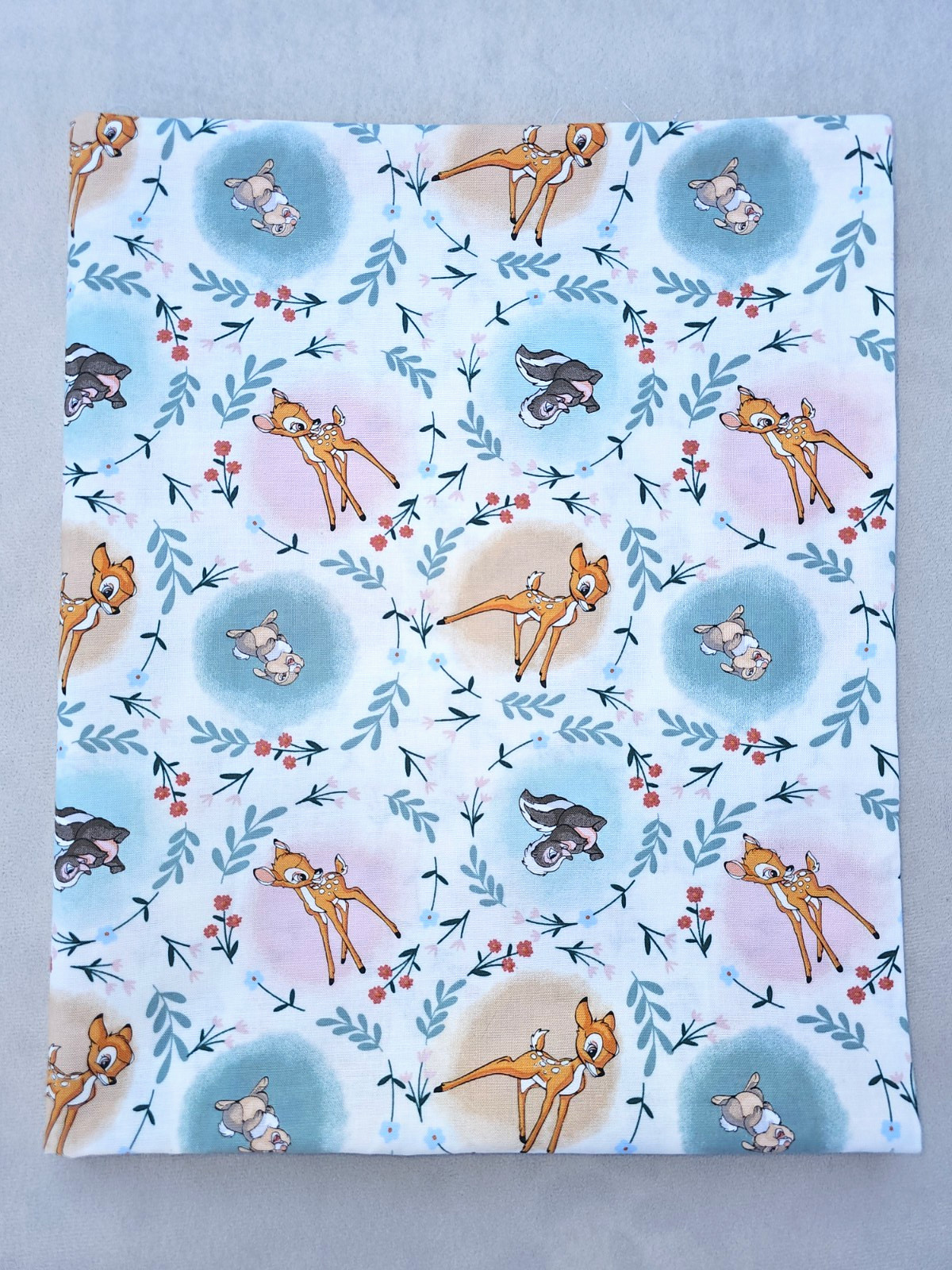 Cotton Fabric DISNEY BAMBI & FRIENDS – Premium Remnant 1 Yard 18 in” X 44in RARE