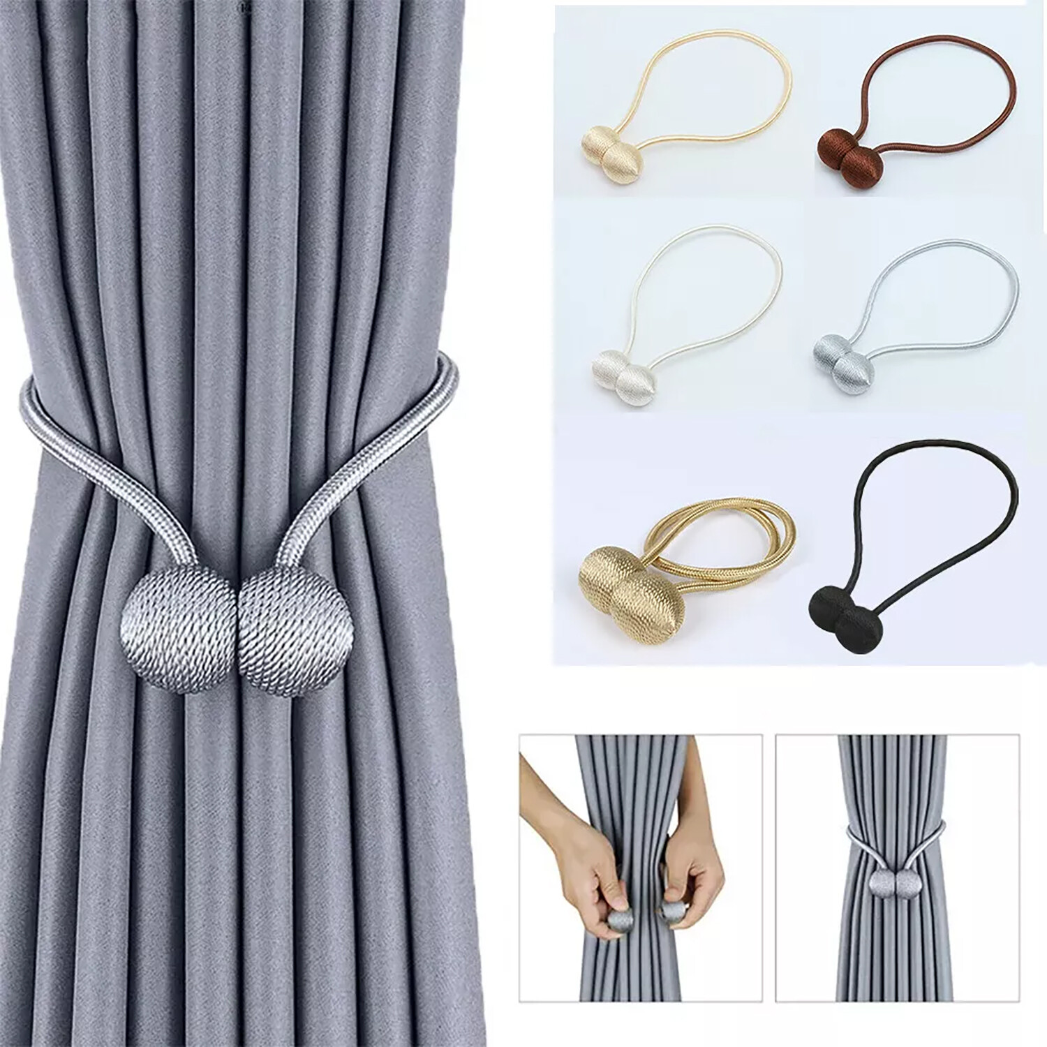 2PCS Magnetic Curtain Tiebacks – Stylish Holdbacks and Accessories for Curtains