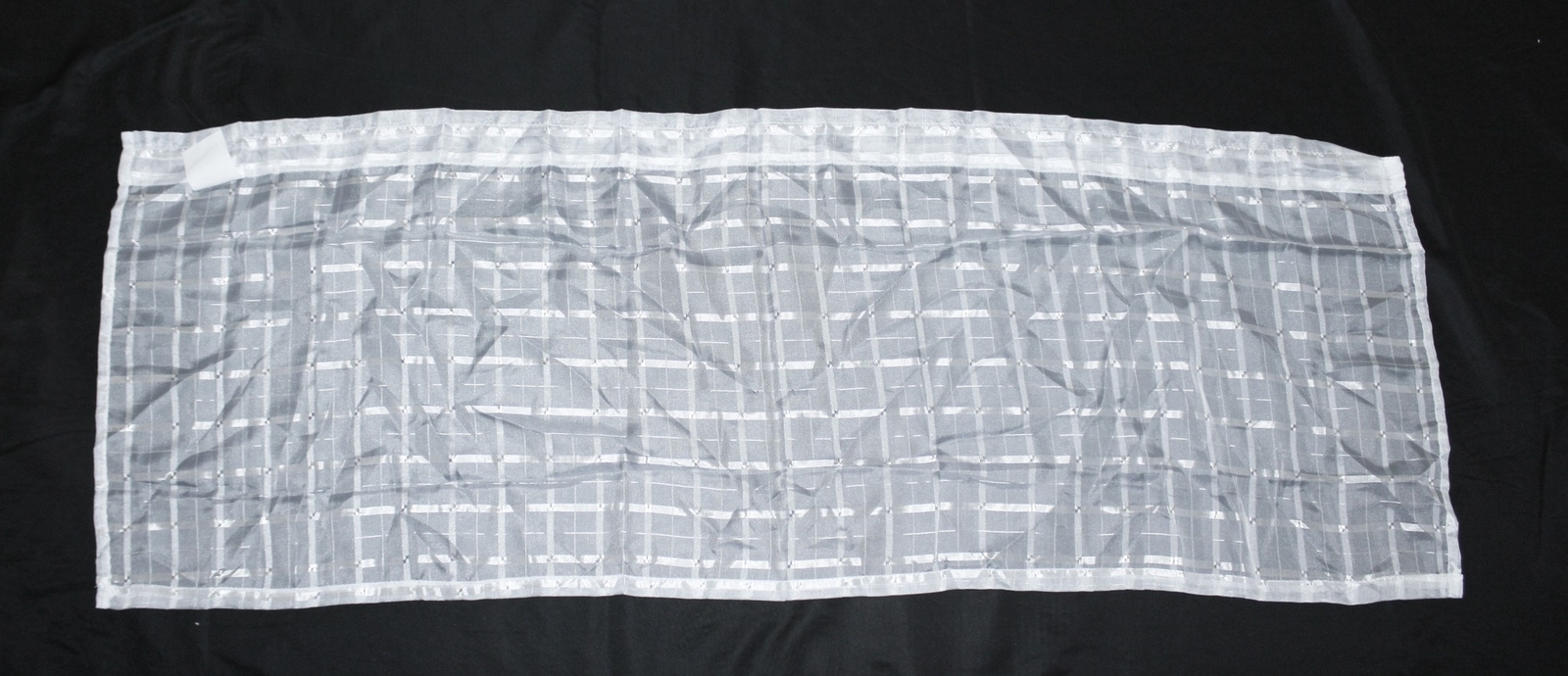 Tony’s Collection Checkered Sheer Short 3pcs Curtain Set AK1 White 52×18″/26×36″