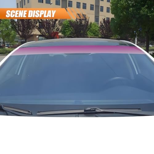 59 x 7.87 Inch Car Windshield Sun Strip Tint, Water-Resistant Window Pink