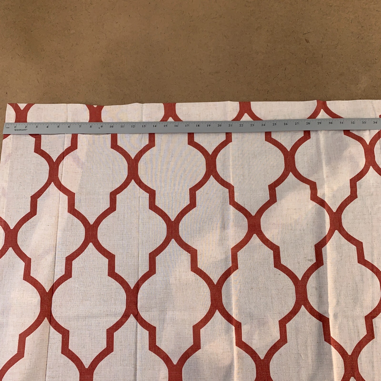 jinchan 52″ X 45″ Rust Beige Moroccan Tile Print Linen Blend Textured Panel NWT
