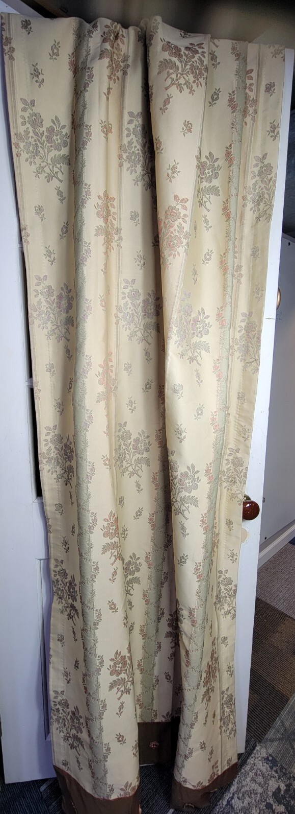4 Panels FRENCH Lined BROCADE Lined Blackout DRAPES CURTAIN PANEL 101″ Long