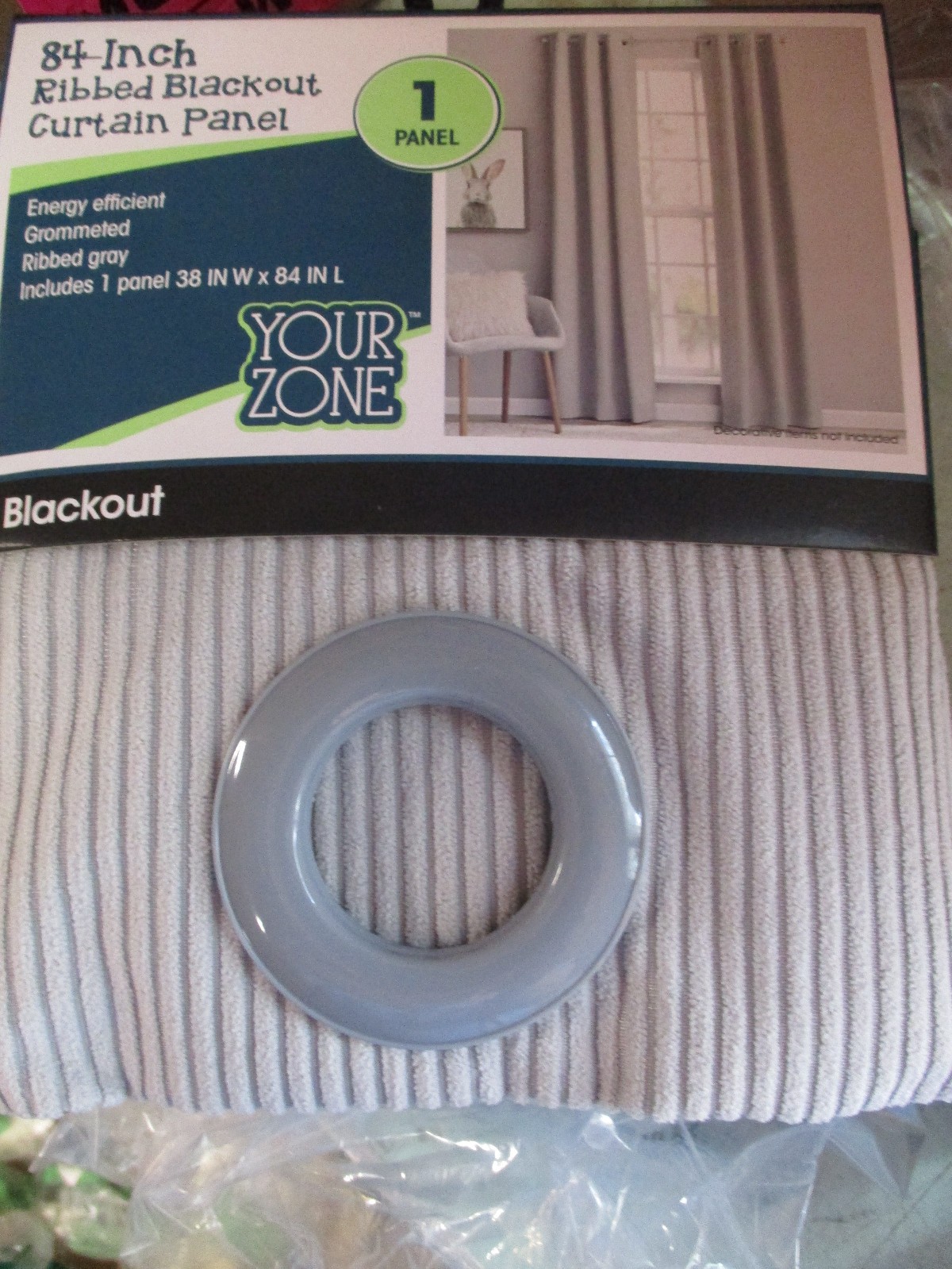 Your Zone Corduroy Blackout Curtain 1 Panel SILVER 38″ W x 84″ L ROD POCKET S19