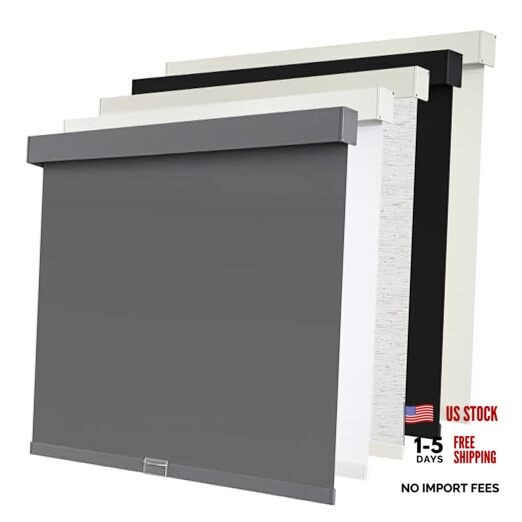 Cordless Blackout Roller Shades Blinds for Windows Free 20″W x 72″H Grey