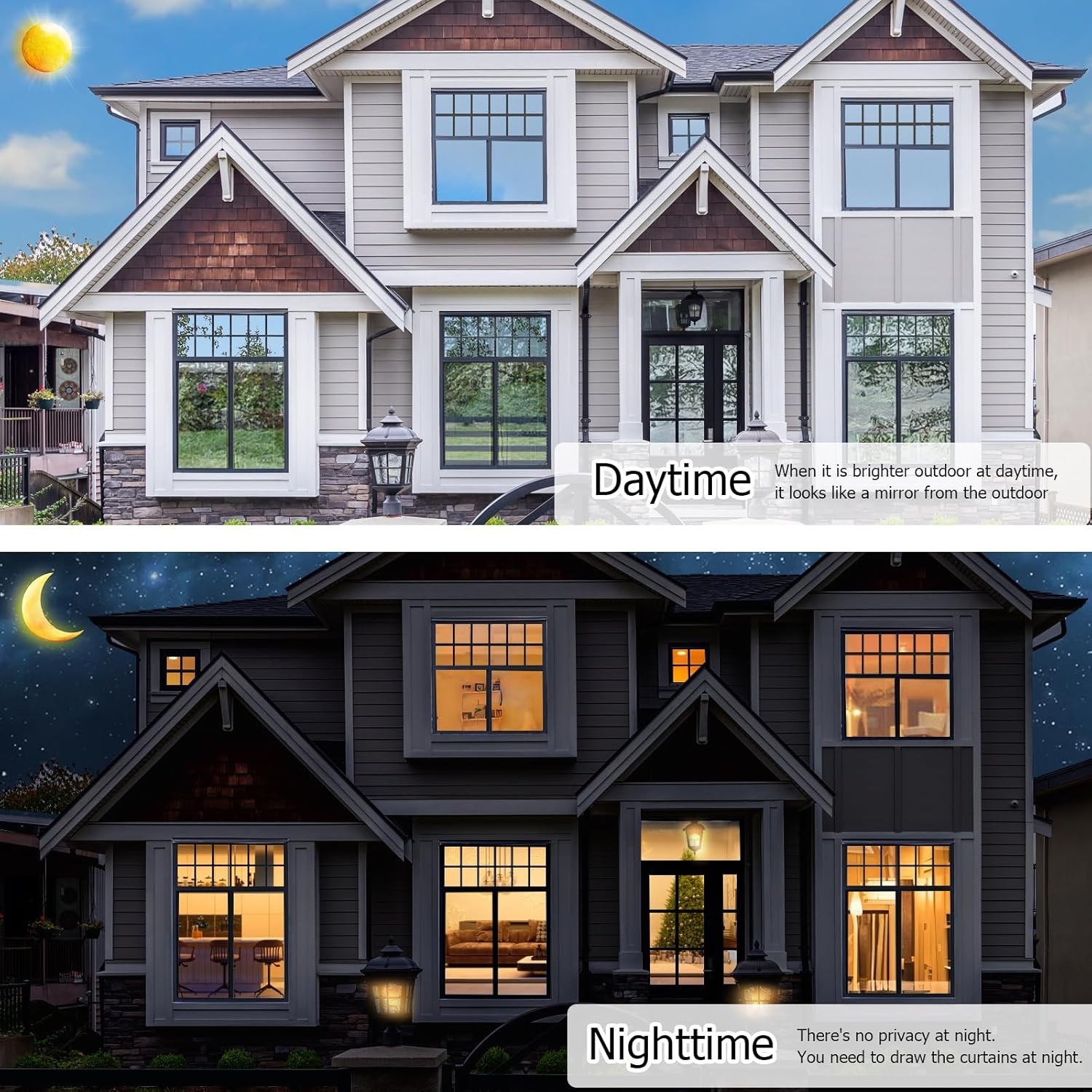 17.5 x 78.7 Inch One Way Window Tint – Reflective Film for Home & Office