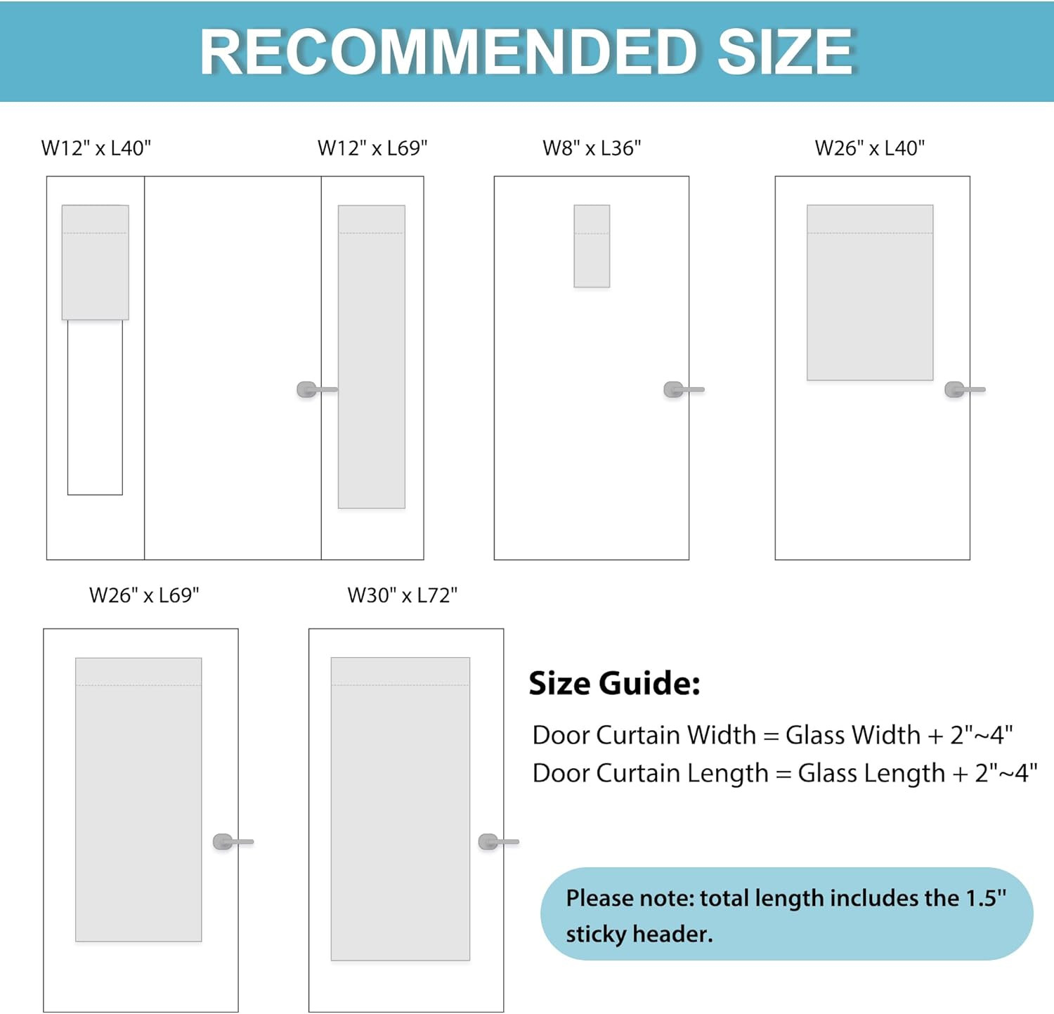 Blackout French Door Curtain – Privacy Thermal Insulated Window Shades