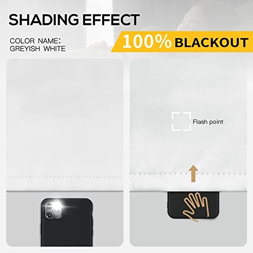 100% Blackout Curtains for Bedroom – Triple 52″W x 96″L (Pack of 2) Off White