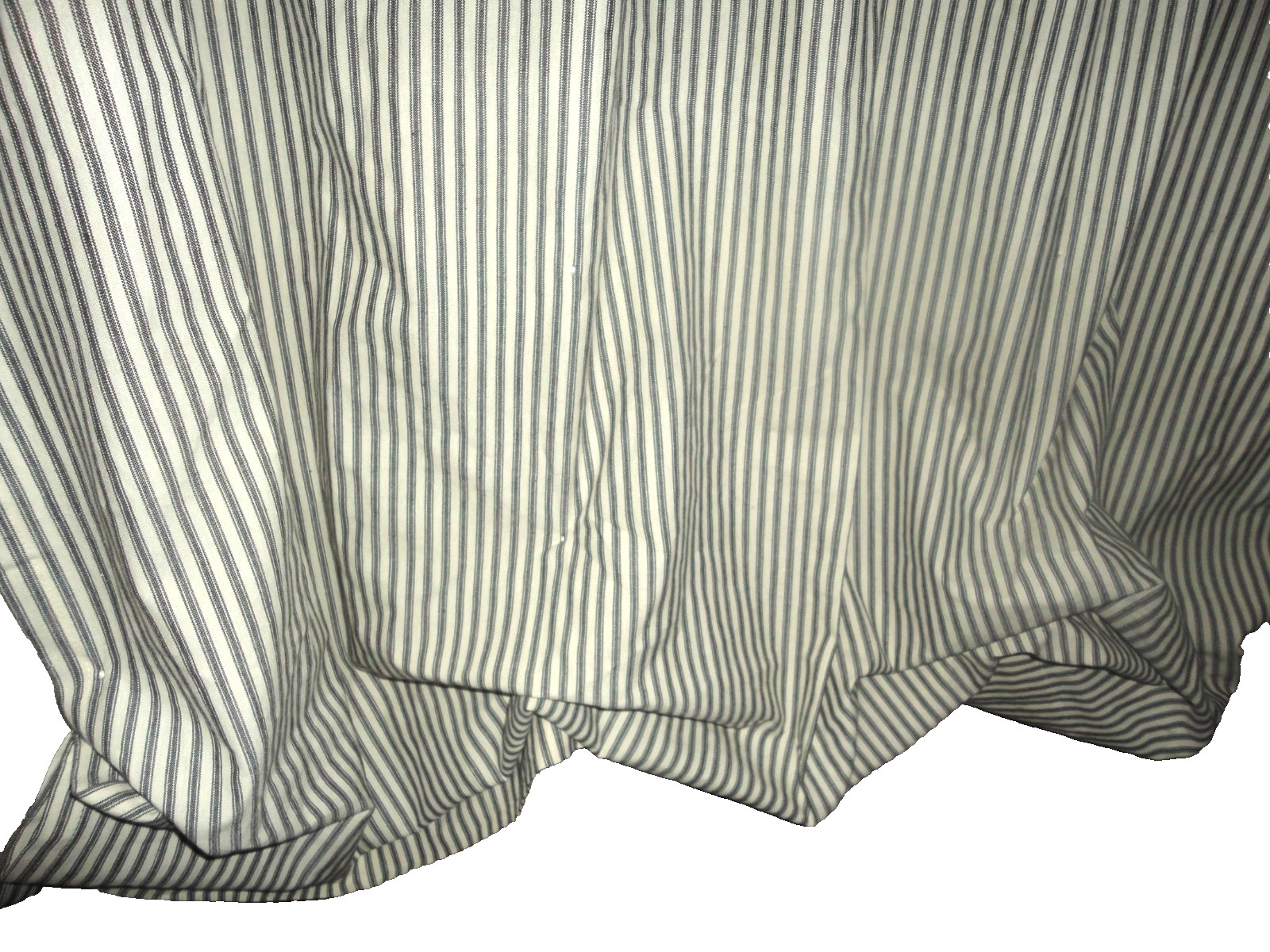 WAVERLY TICKING STRIPES BLACK OFF WHITE (1) BALLOON PANEL SHADE VALANCE 58X60