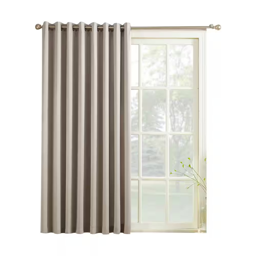Stone Solid Grommet Room Darkening Curtain – 100 In. W X 84 In. L