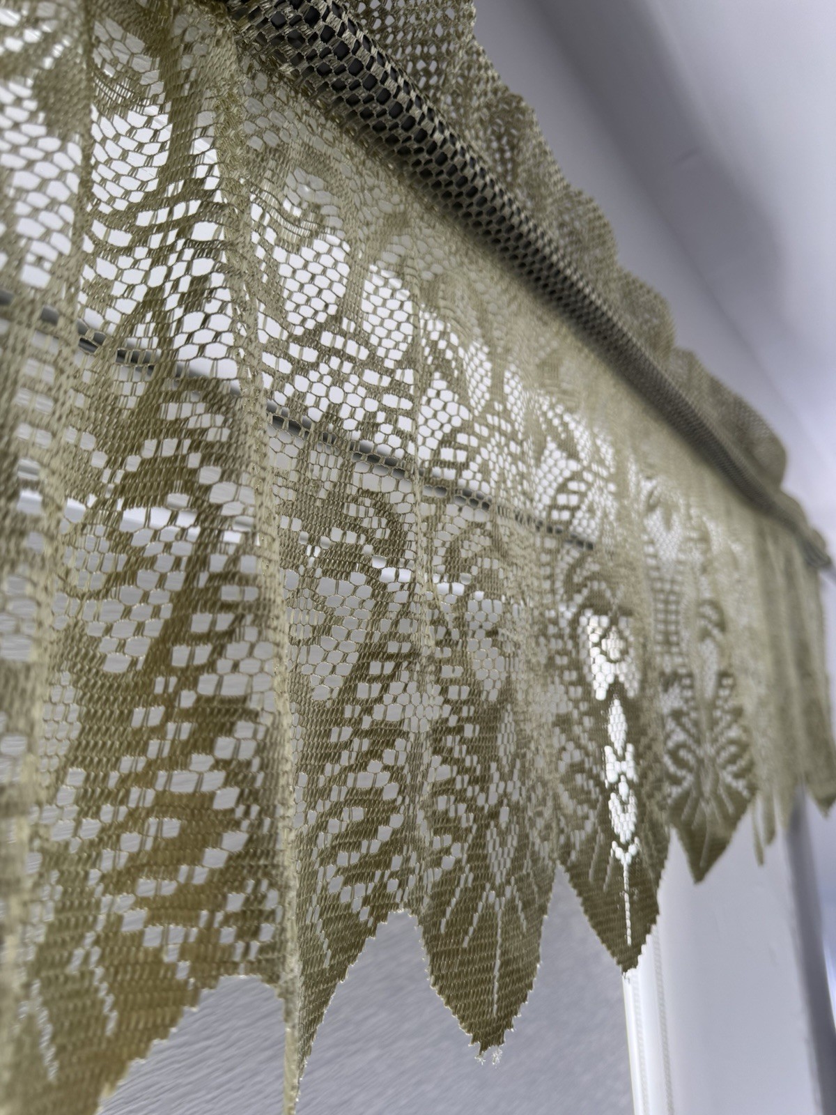 laura ashley Lace window valance Set Of 2 Colors Sage