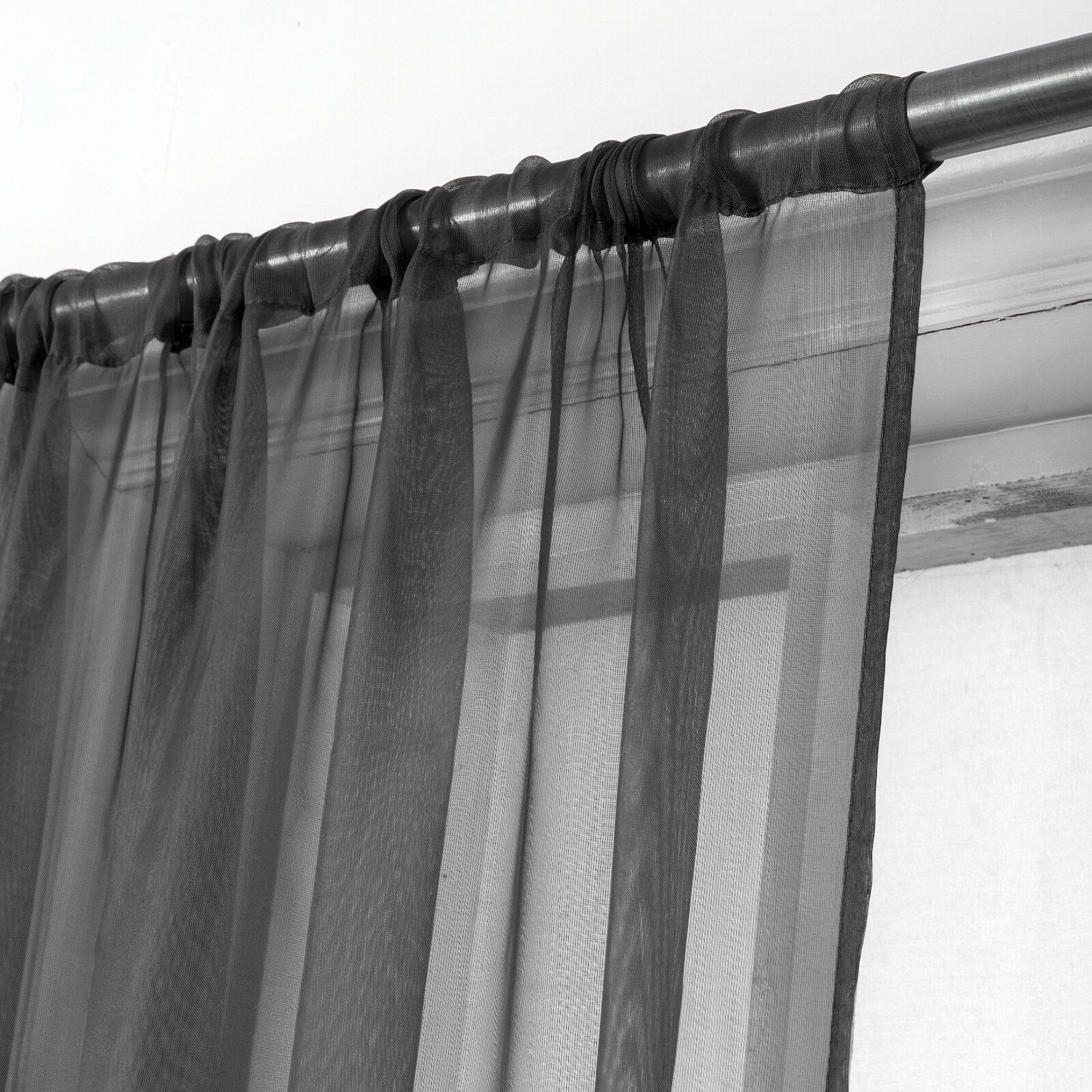 Set of (Two) 2 Sheer Curtain Panels – Window Panels in Many Sizes and Colors