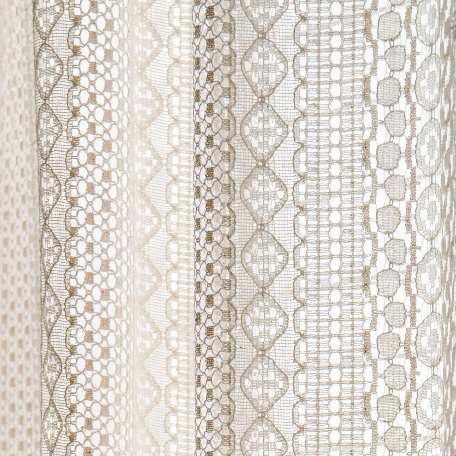 Rustic Crochet Lace Curtain Panels Window Drapes Bedroom Living Room Rod Pocket