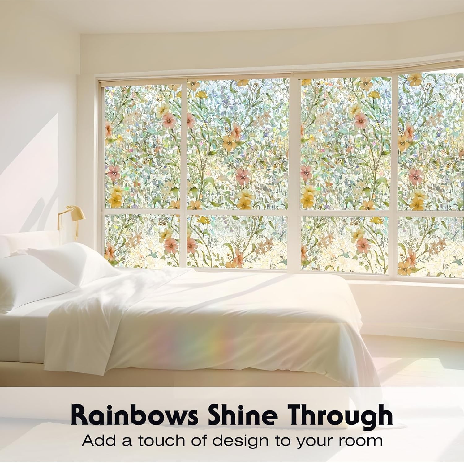Stained Glass Window Film with Installation Tools, Rainbow Window Privacy Fil…