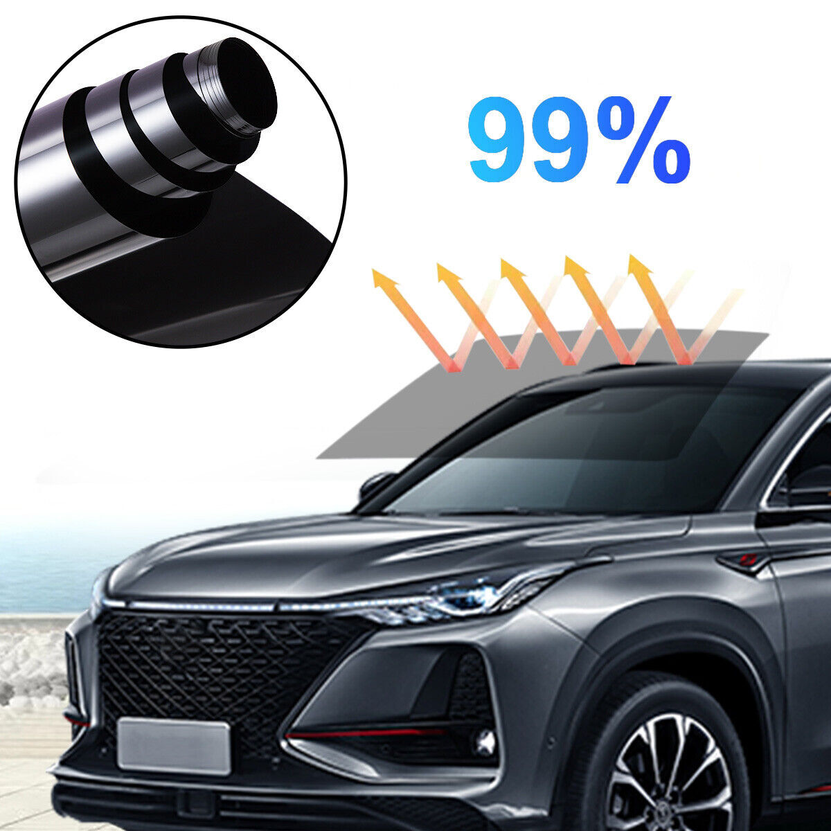 Uncut 20″x10FT Car Window Tint Film Roll with Shades 5%,15%,20%,35%