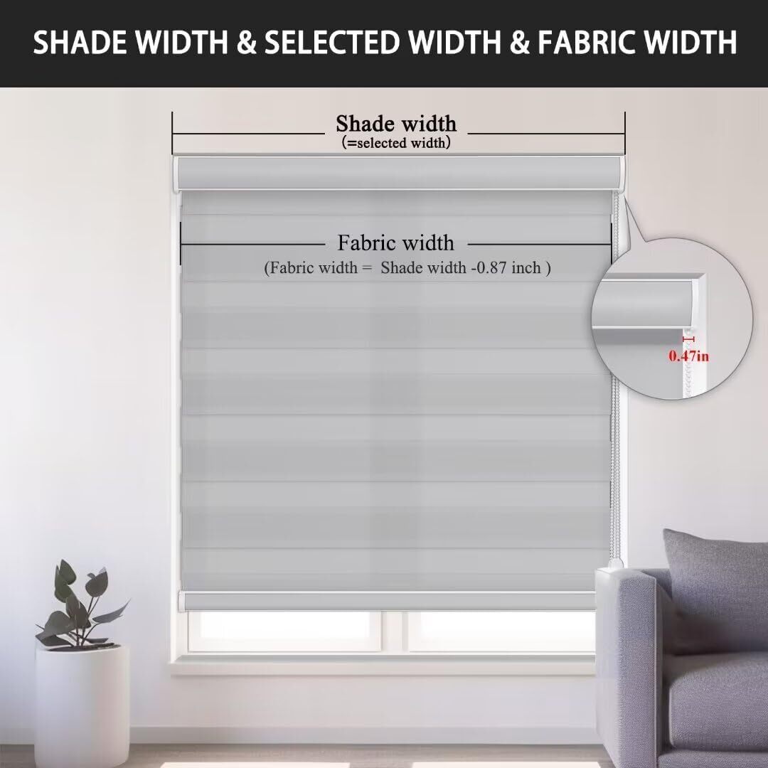 Changshade CUSTOM CUT Corded Zebra Roller Shades Dual Layer Blinds Window Shades