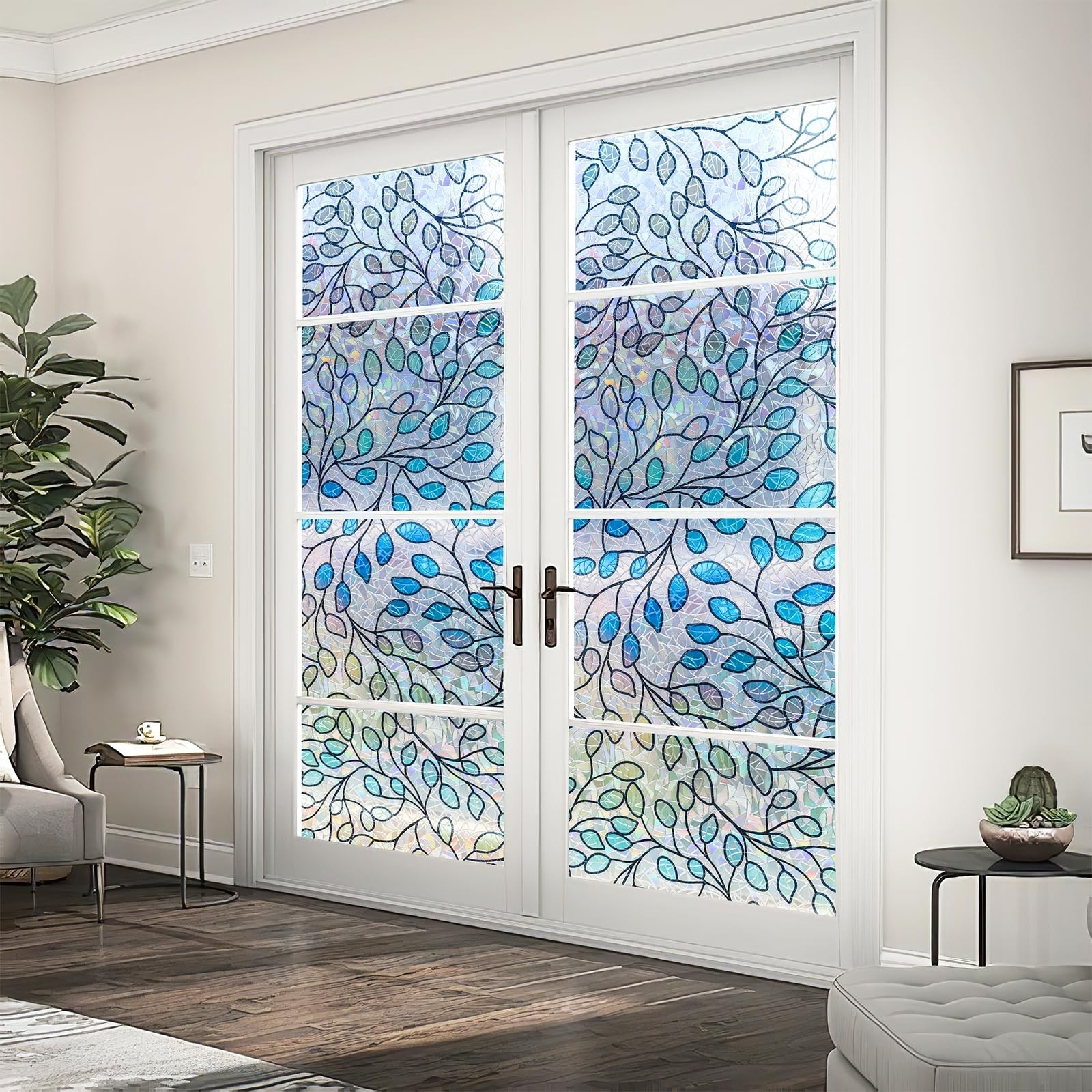Colored Leaves Privacy Window Film with UV 31.5″ x 78.7″, Leaves_017