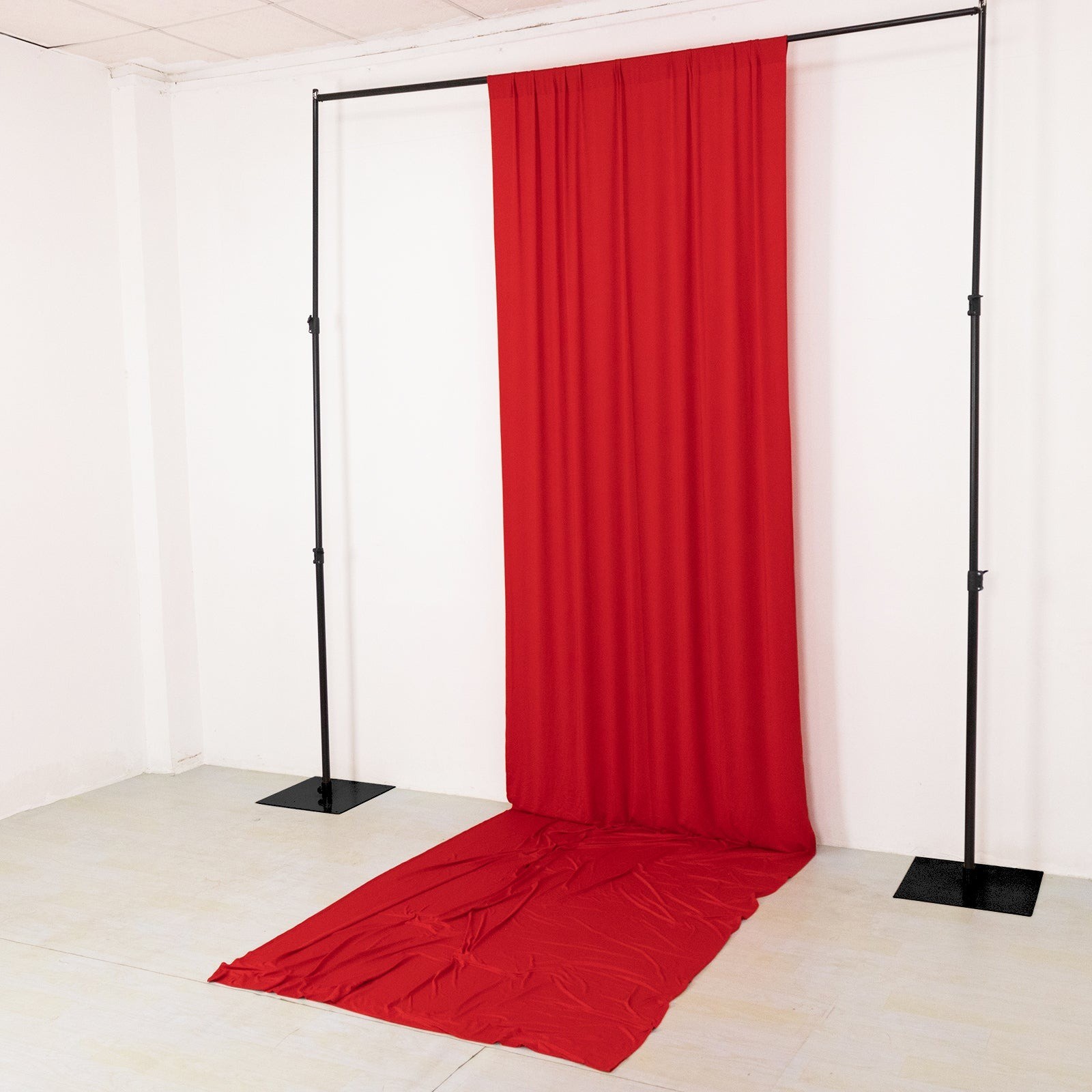 16 ft RED 4-Way Stretch Spandex Divider Backdrop Curtain Party Wedding