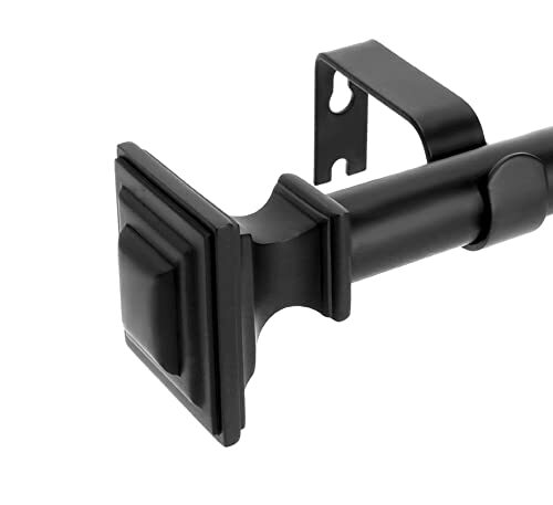 Curtain Rods for Windows 28 to 48 Inch(2.3-4 18″-45″|1 Pack Matte Black