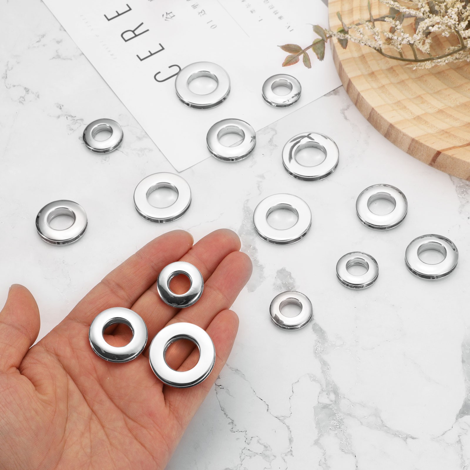 4Pcs Zinc Alloy Curtain Screw Grommets 3/8″(10.6mm) Silver