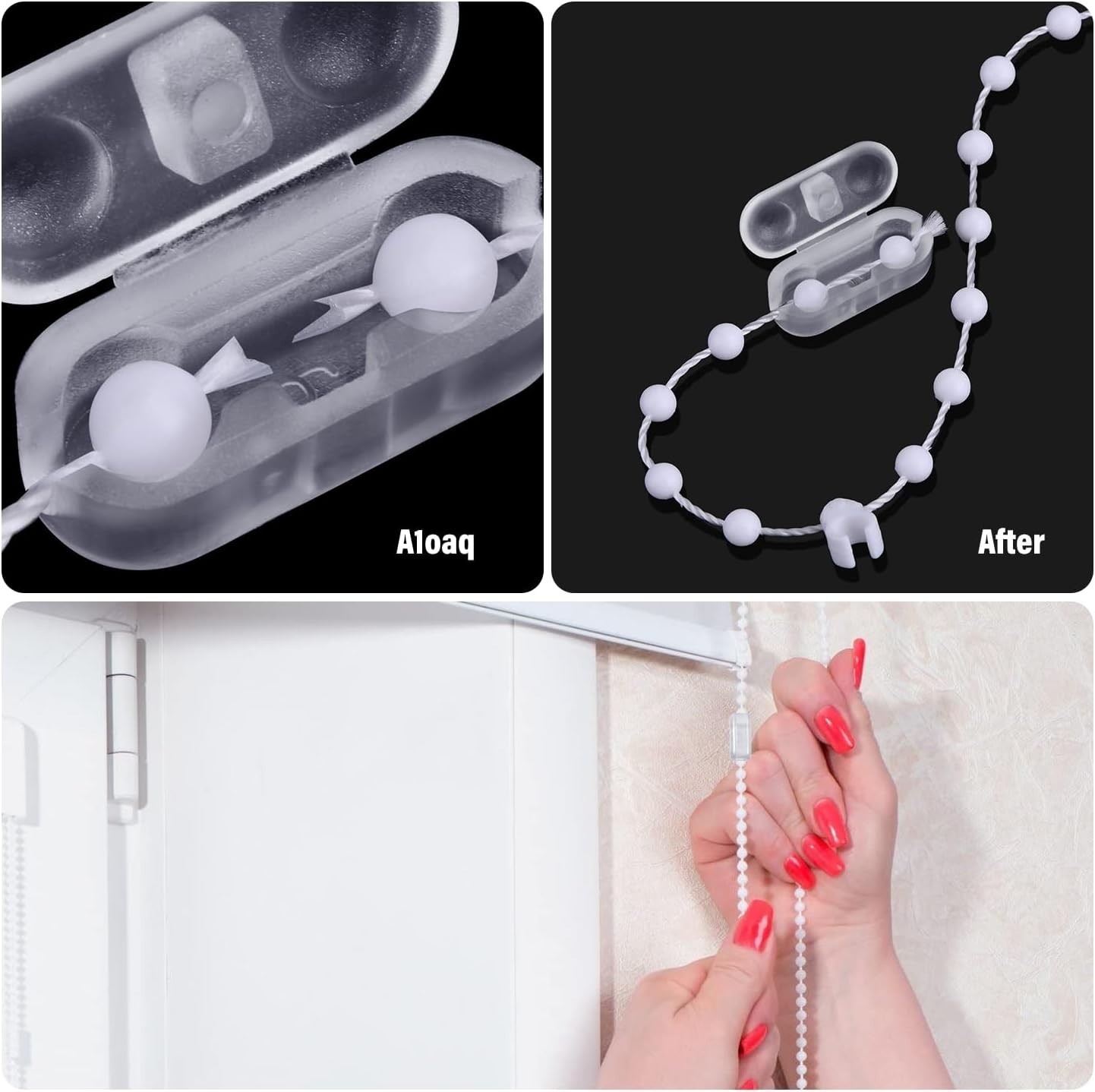 Lightweight Plastic Chain Connectors – 30 Pack for Window Shade Replacement