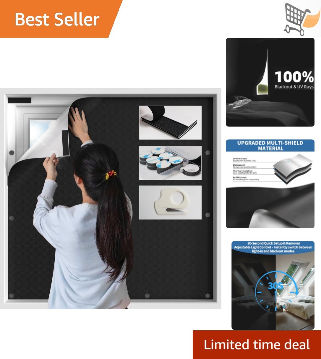 Blackout Window Cover Magnetic Shades 39x57in Thermal Insulation Light Blocking