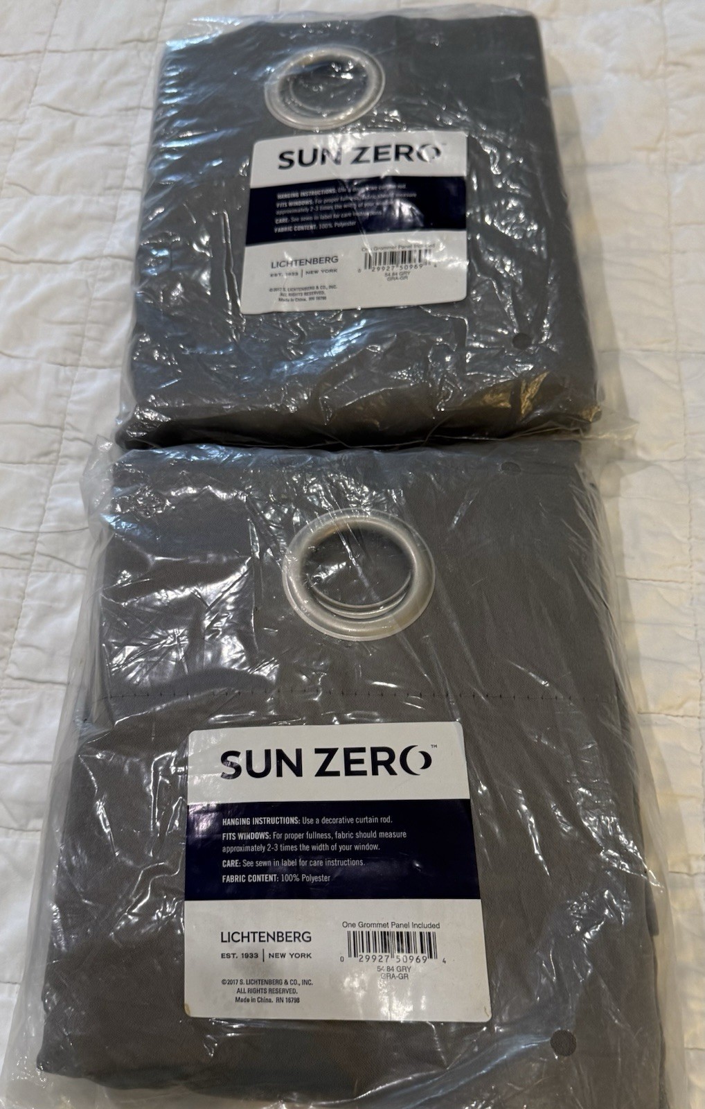 BRAND NEW! Sun Zero Lichtenberg Blackout Drapery Panels Pair 52”x 84” Gray