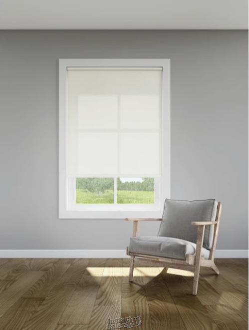 LEVOLOR Trim+Go 37-in x 72-in Oyster Room Darkening Cordless Roller Shade Blind