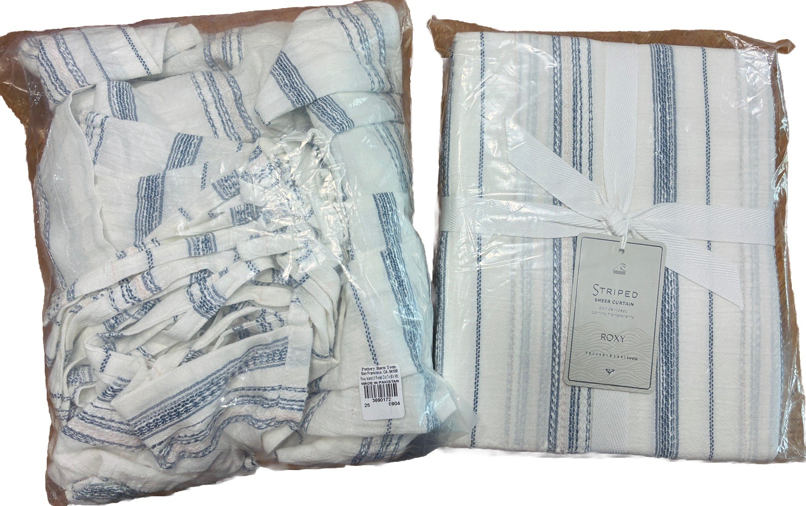 Pottery Barn Roxy Two Panel Curtain Set NIB 44 X 96 Inches Each