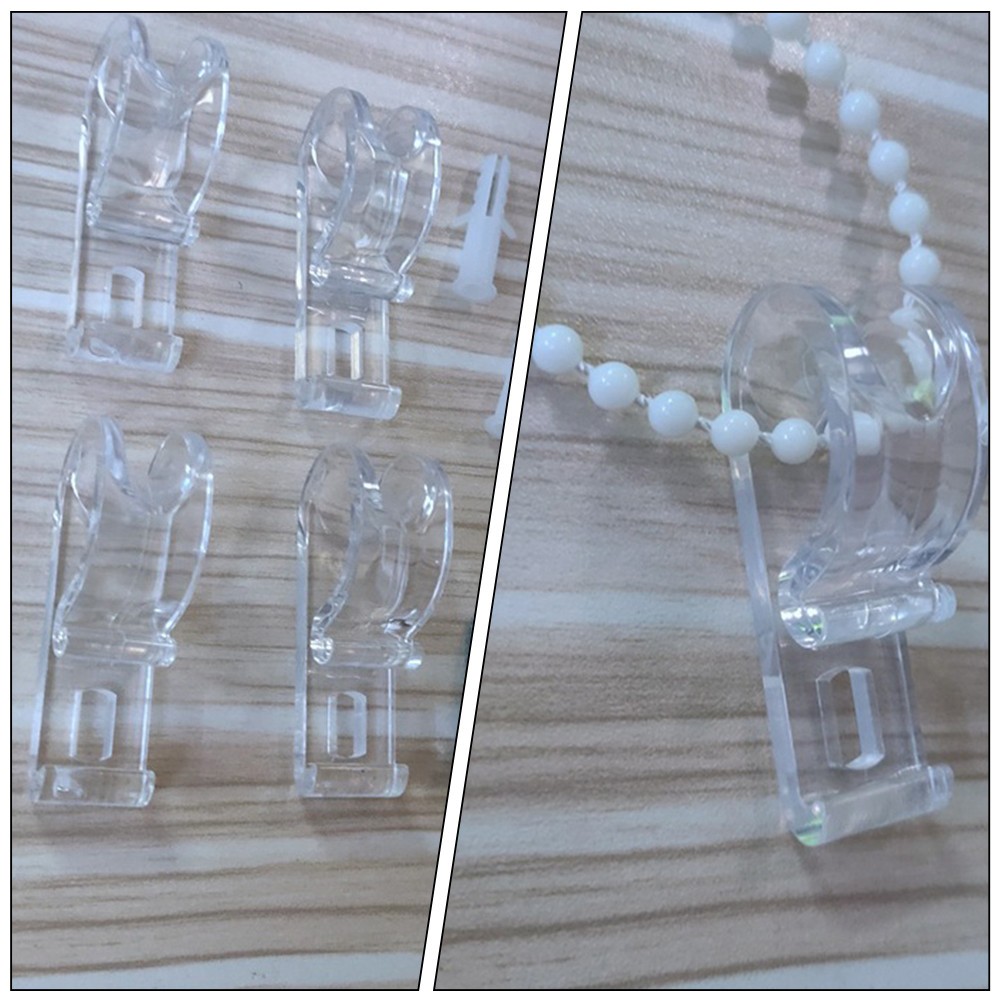 20Pcs Transparent Pom Curtain Hook Clips for Roller Blind Cord Safety