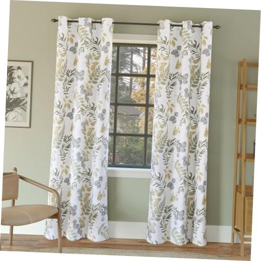 Remi Floral Leaf Print Blackout Grommet 40″W x 84″L (Pack of 1) Multi Color