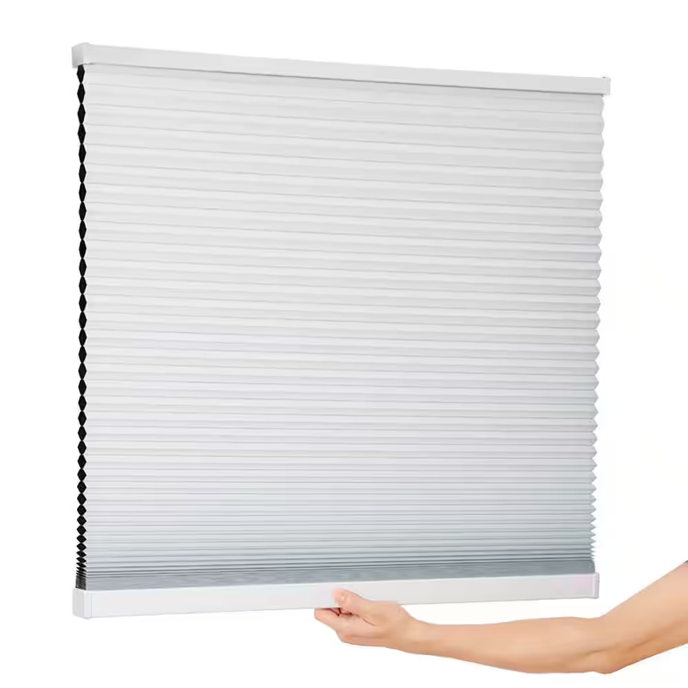 Shadow White Cordless Blackout Cellular Shades for Windows-35 In. W X 64 In. L (