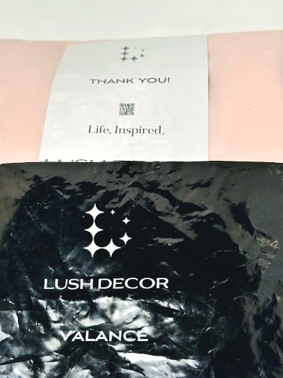 Lush Decor Melody Bow Blush Window Valance 18″ x 52″ Pink Sheer New in Bag