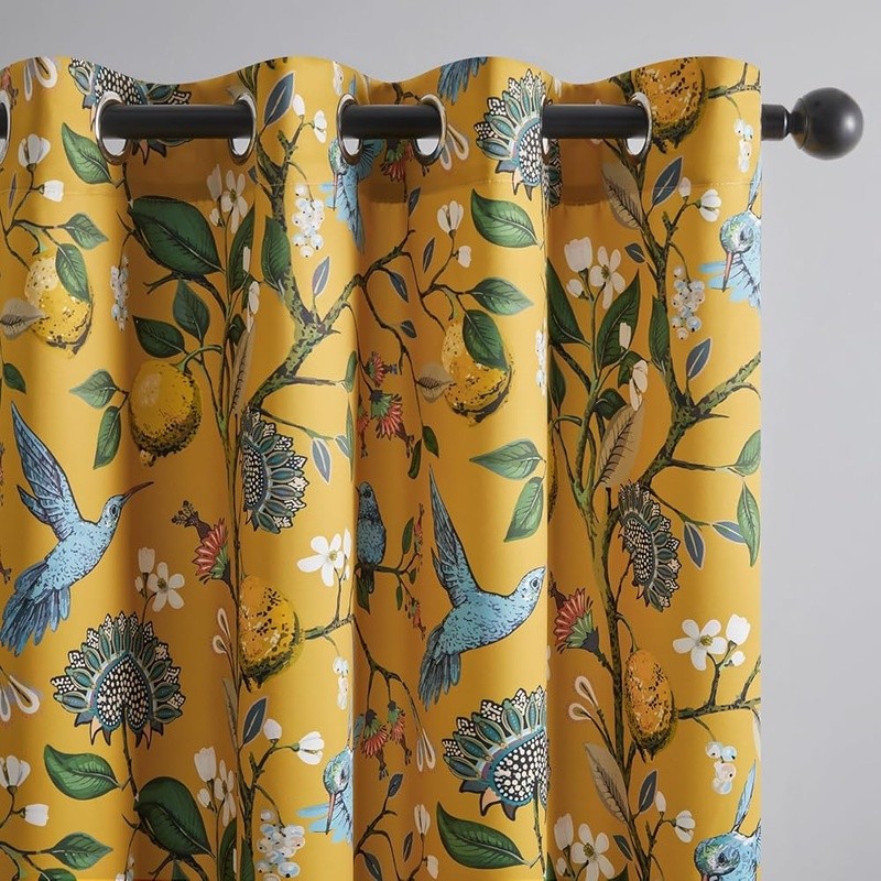 Hummingbird Curtains Room Darkening Panels Energy Efficient Grommet Decor New
