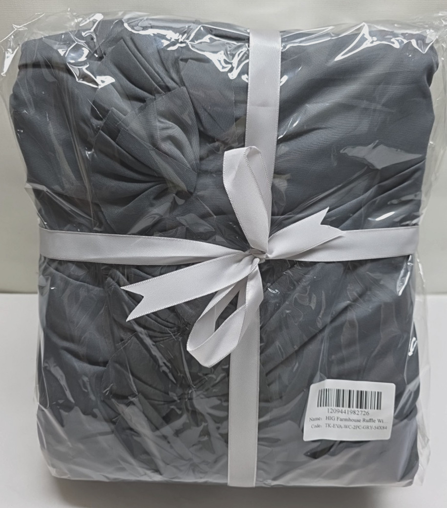 Hig Window Curtains Blackout Liner Handmade Bow Ties Drapes 2 Panels Sealed Grey