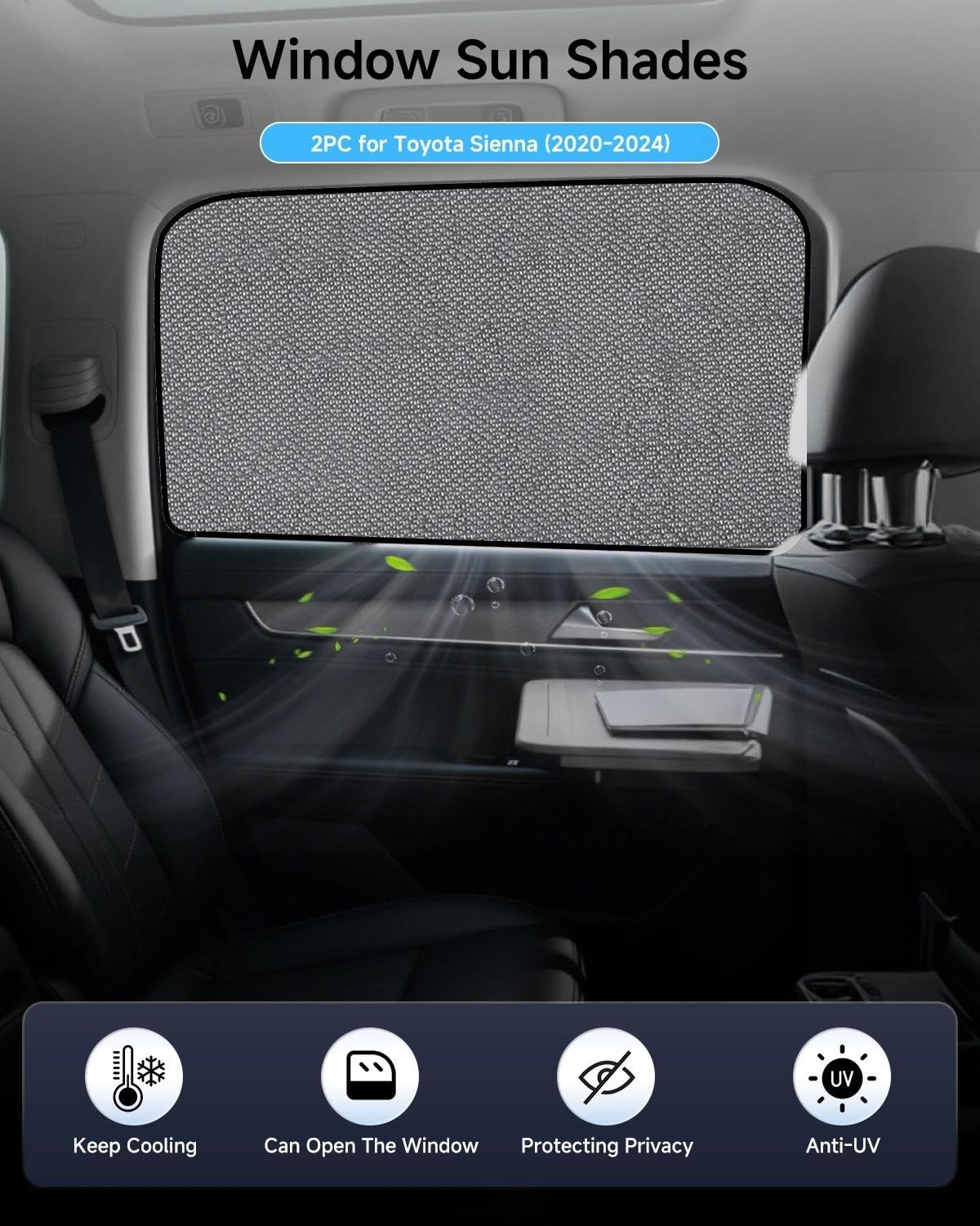 EVOOOR 2PC Magnetic Window Shade Sienna 2020-2024