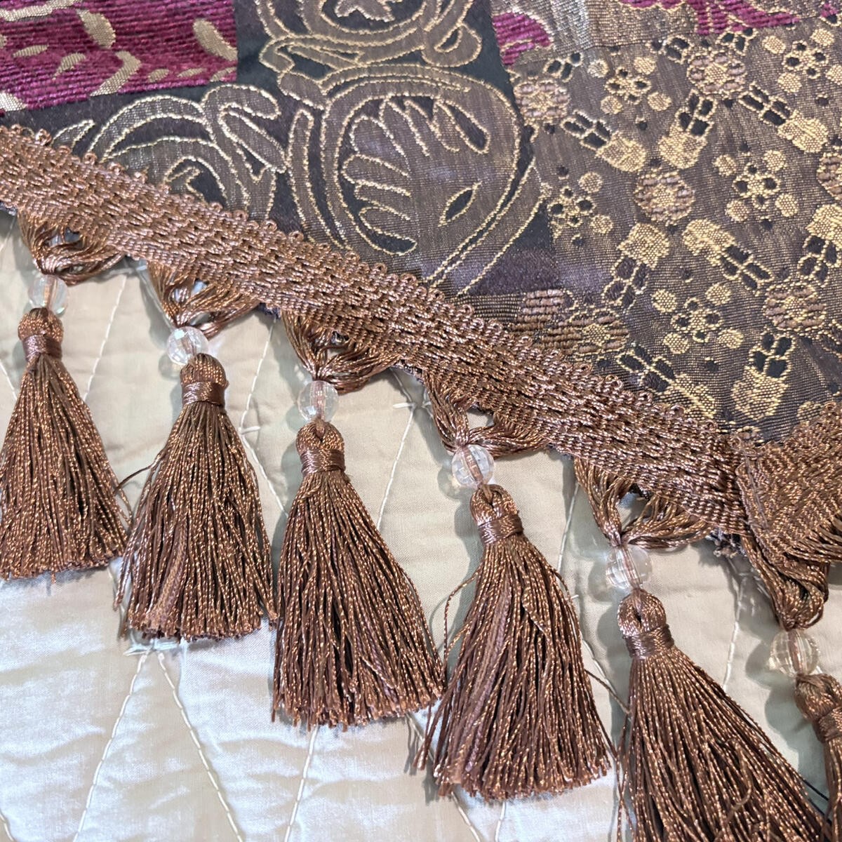 Croscill Galleria Red Gold Tassel Ascot Valance