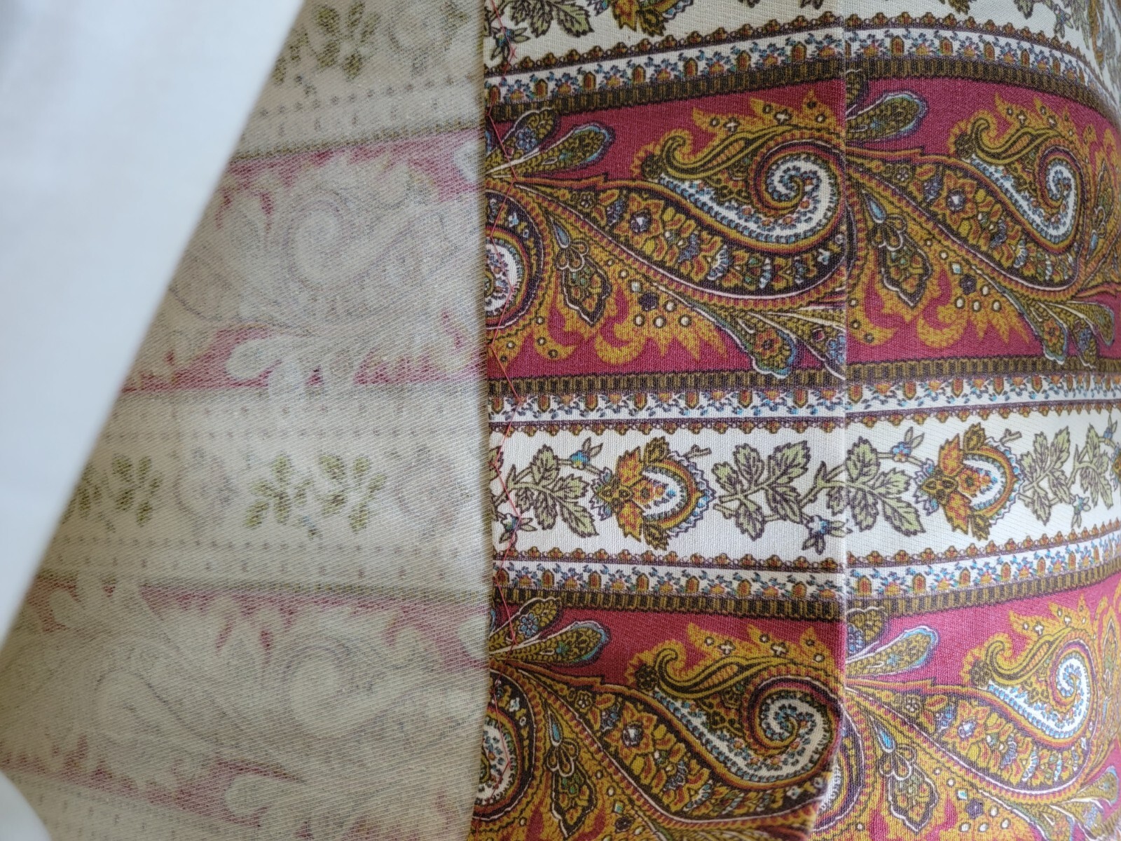Vintage 1970s Custom Lined Paisley Drapery Panel Extra Wide 139″ x 108″