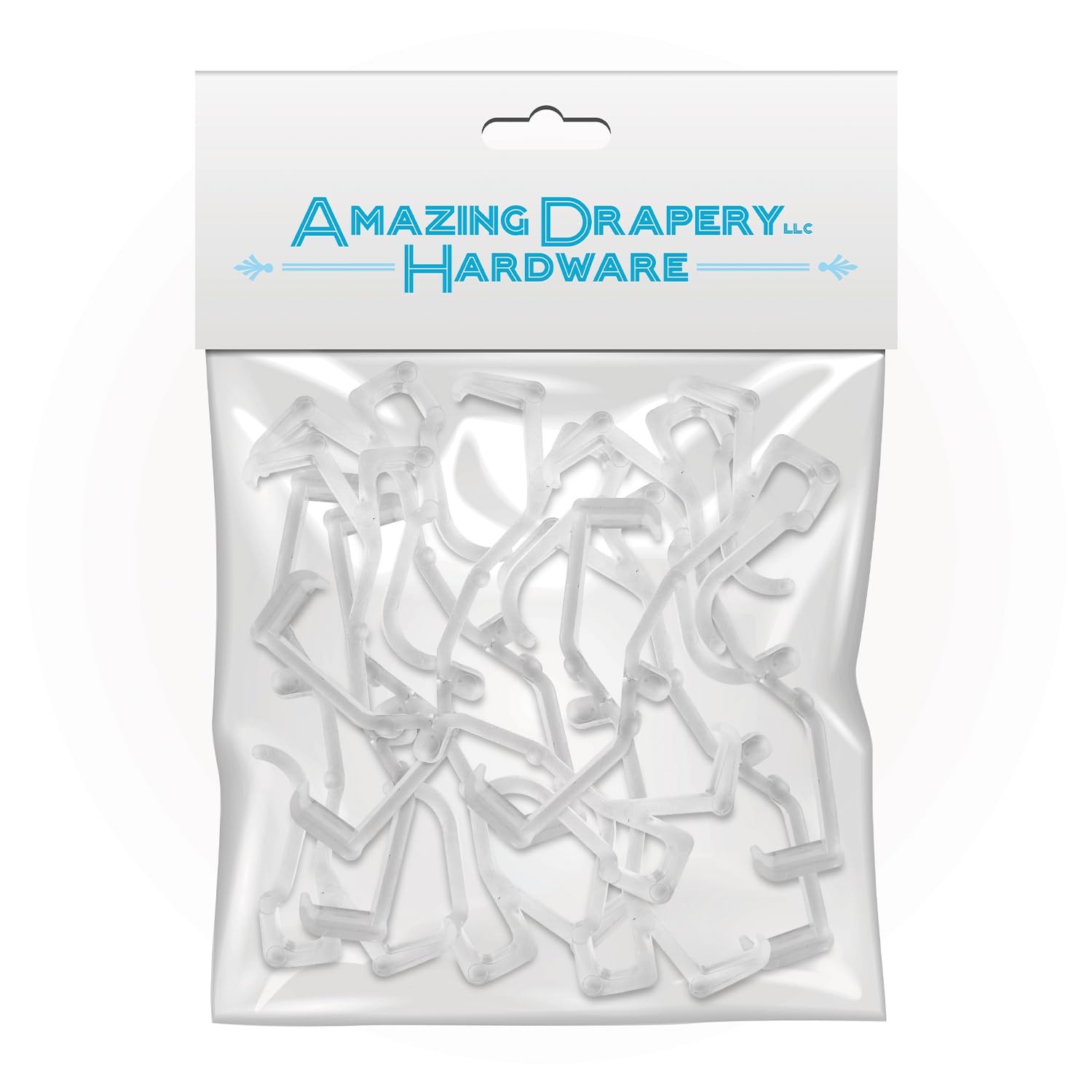 2.5 Inch Clear Window Blind Valance Clips, 10 Pack