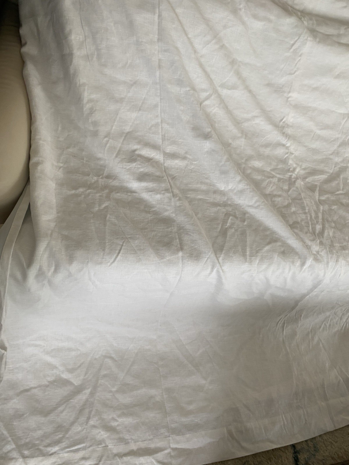 Pottery Barn Emery Linen Curtain~White~ 100″ W x 84″ L~ LF